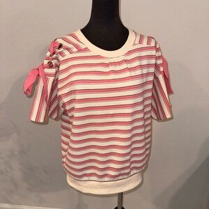 Striped Pink and White Women's Top